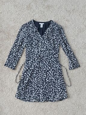 H&M Navy and White Mini Dress